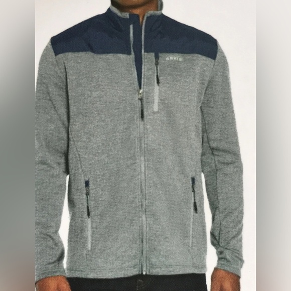 Orvis Men’s Bonded Mesh Full-Zip Jacket in Navy Blue and Charcoal Gray, Size XL - Picture 8 of 9